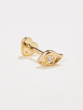 Pamela Love Diamond Evil Eye Stud 14K solid gold with box and pouch